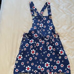 Modcloth Navy Floral Print Overall Jumper